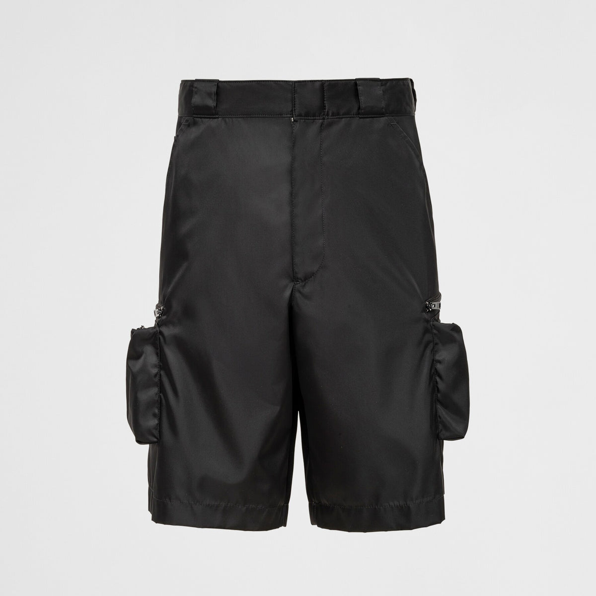 Prada Men's Summer Solid Colour Triangle Logo Nylon Casual Zip Up Shorts #74838