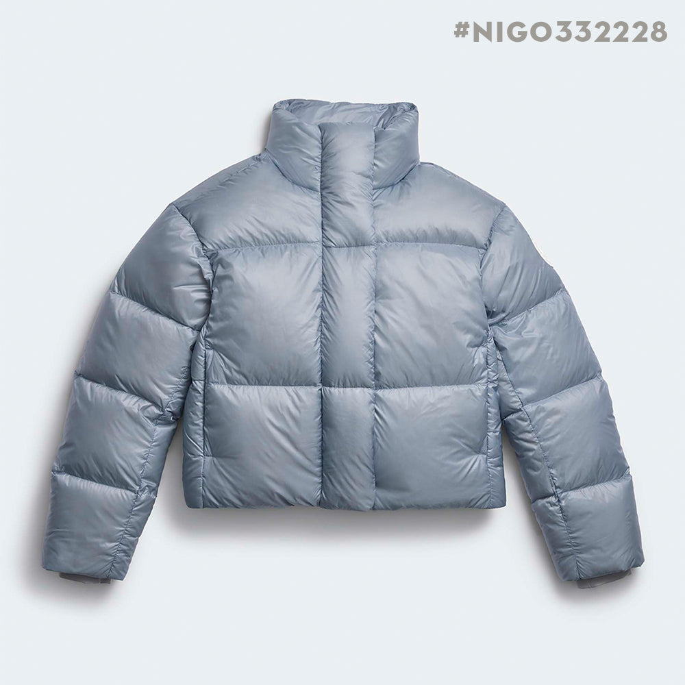 Canada Goose Cypress Cropped Puffer White Label Stand Collar Long Sleeve Glossy Windproof Waterproof Casual Lightweight Short Down Jacket #332228