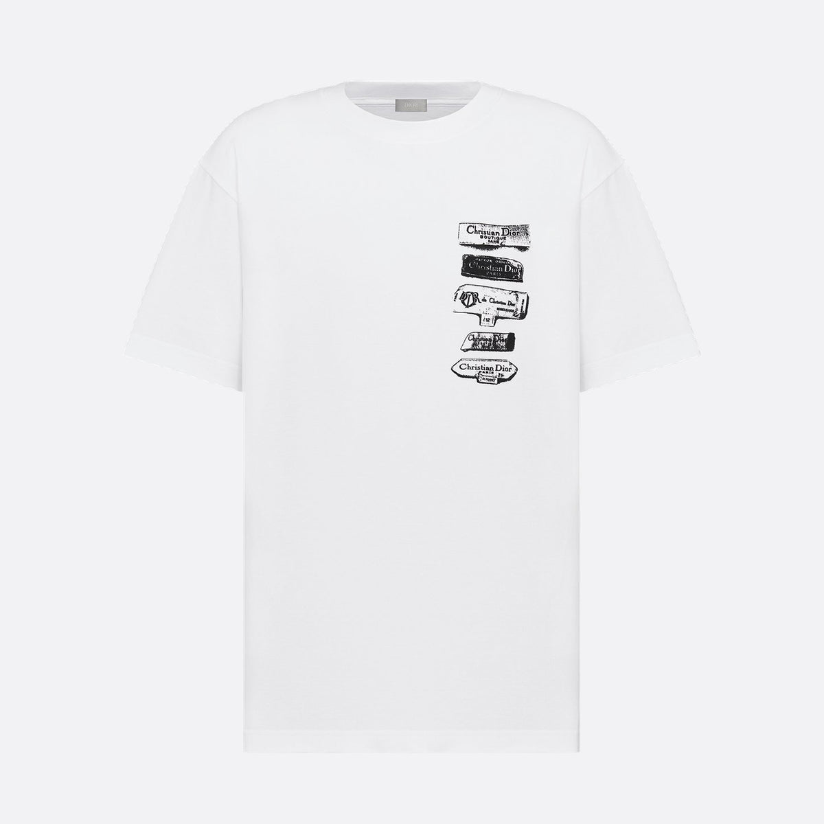 Dior Men's Summer Solid Color Graphic Printed Round Neck Cotton Short Sleeve T-Shirt #75238