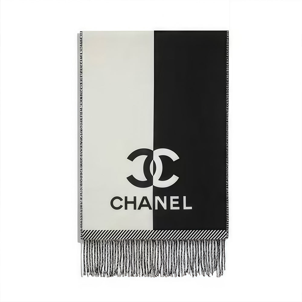 Chanel Logo Printed Wool Scarf #333544