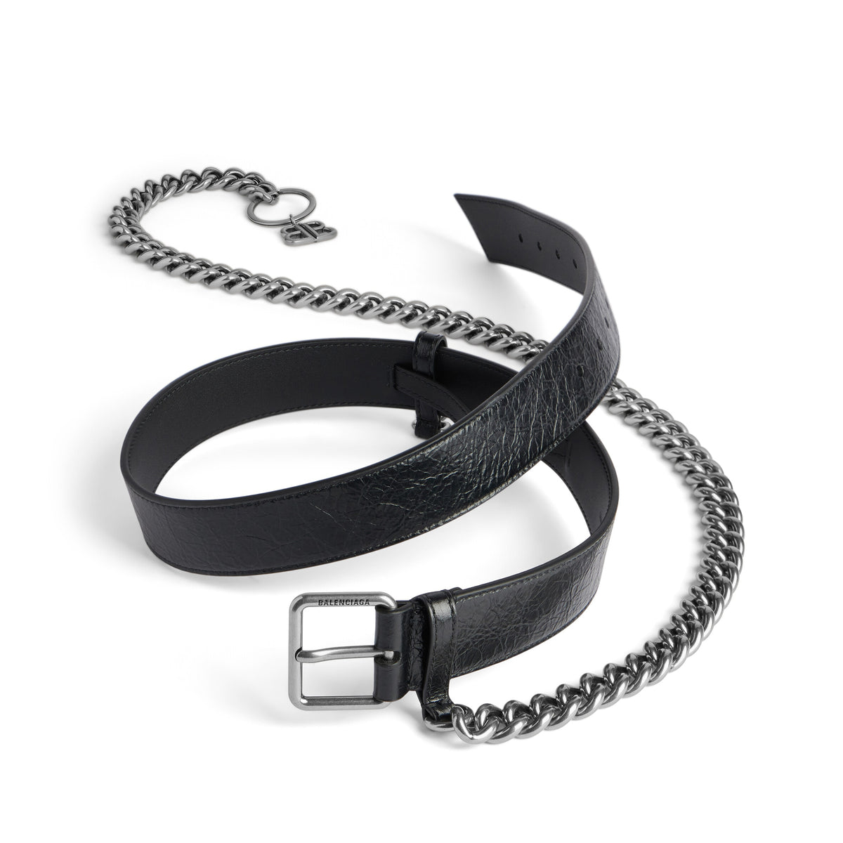Balenciaga Men's Logo Monaco Chain Strap Belt Solid Color Width 3.5cm  Accessories Ngvp #1379