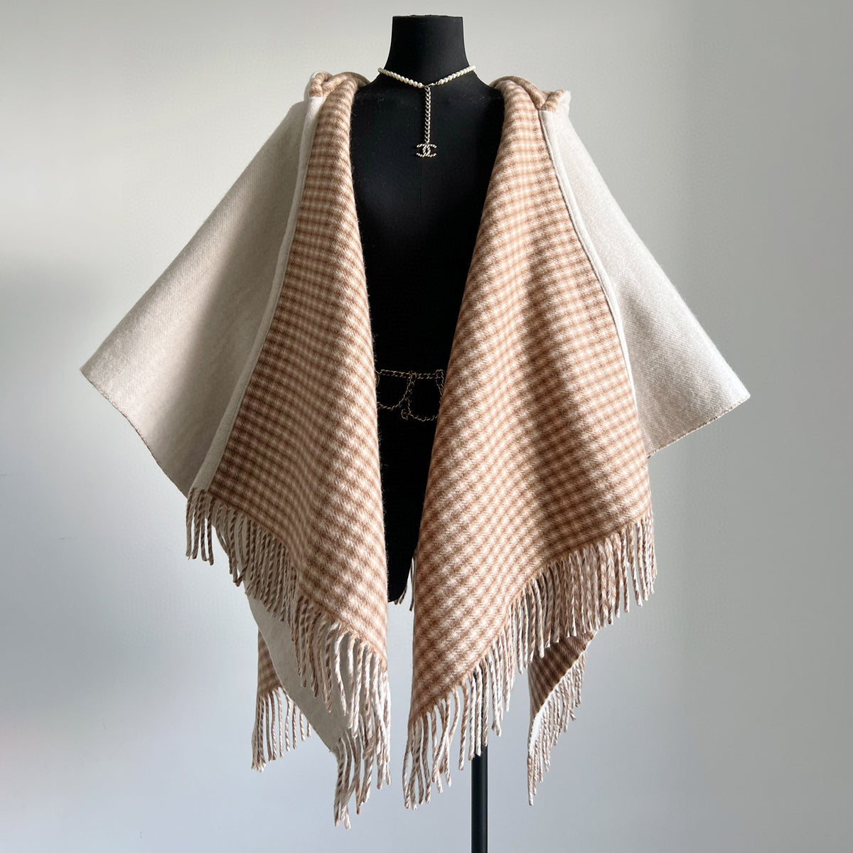 Fendi Women's Cashmere Reversible Hooded Poncho #97251