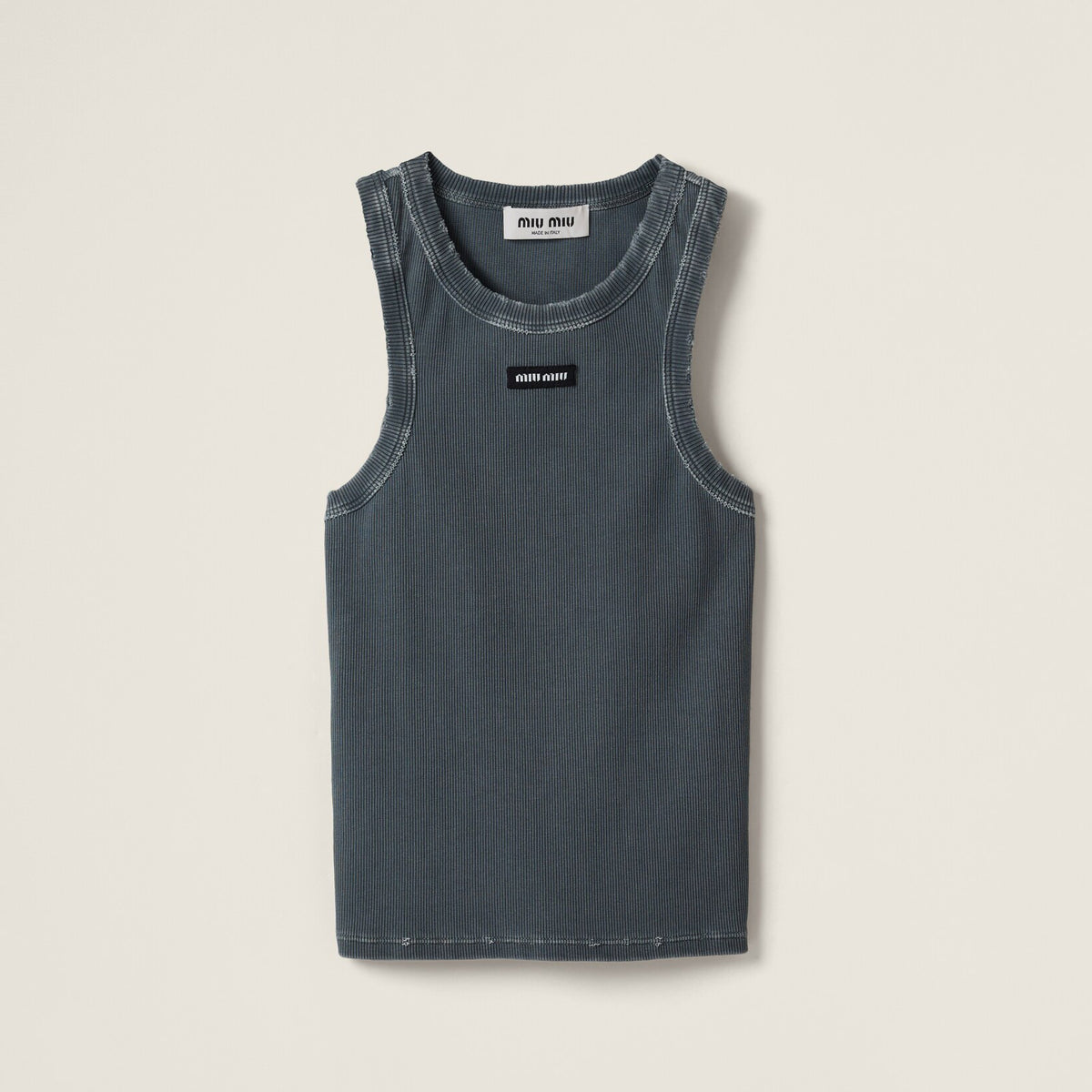 L MiuMiu Women's Summer Solid Colour Letter Print Cami Tank Top