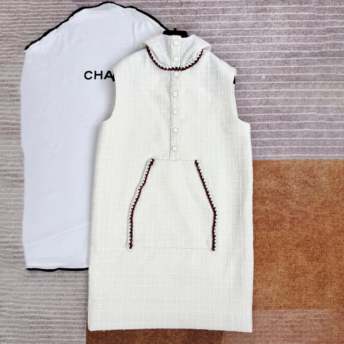Chanel Women's Spring And Summer Hooded Sleeveless Straight Dress Fashion Elegant Casual Tie Dresses Ngvp #1862