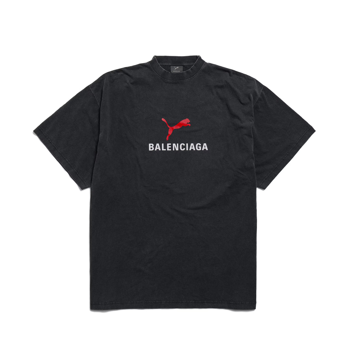 Balenciaga x Puma Men's Women's Summer Oversized Crew Neck Cotton Solid Color Short Sleeve T-Shirt #77853