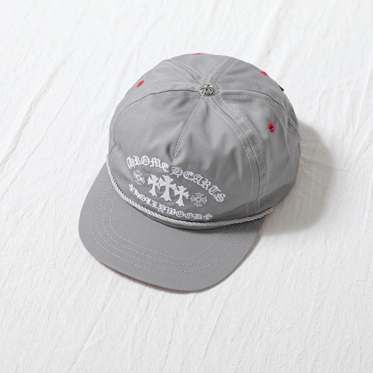 Chrome Hearts Men's Women's Grey Cross Embroidered Baseball Cap Duck Tongue Cap Fashion High Street Trend Hip Hop Cap Hat #81225