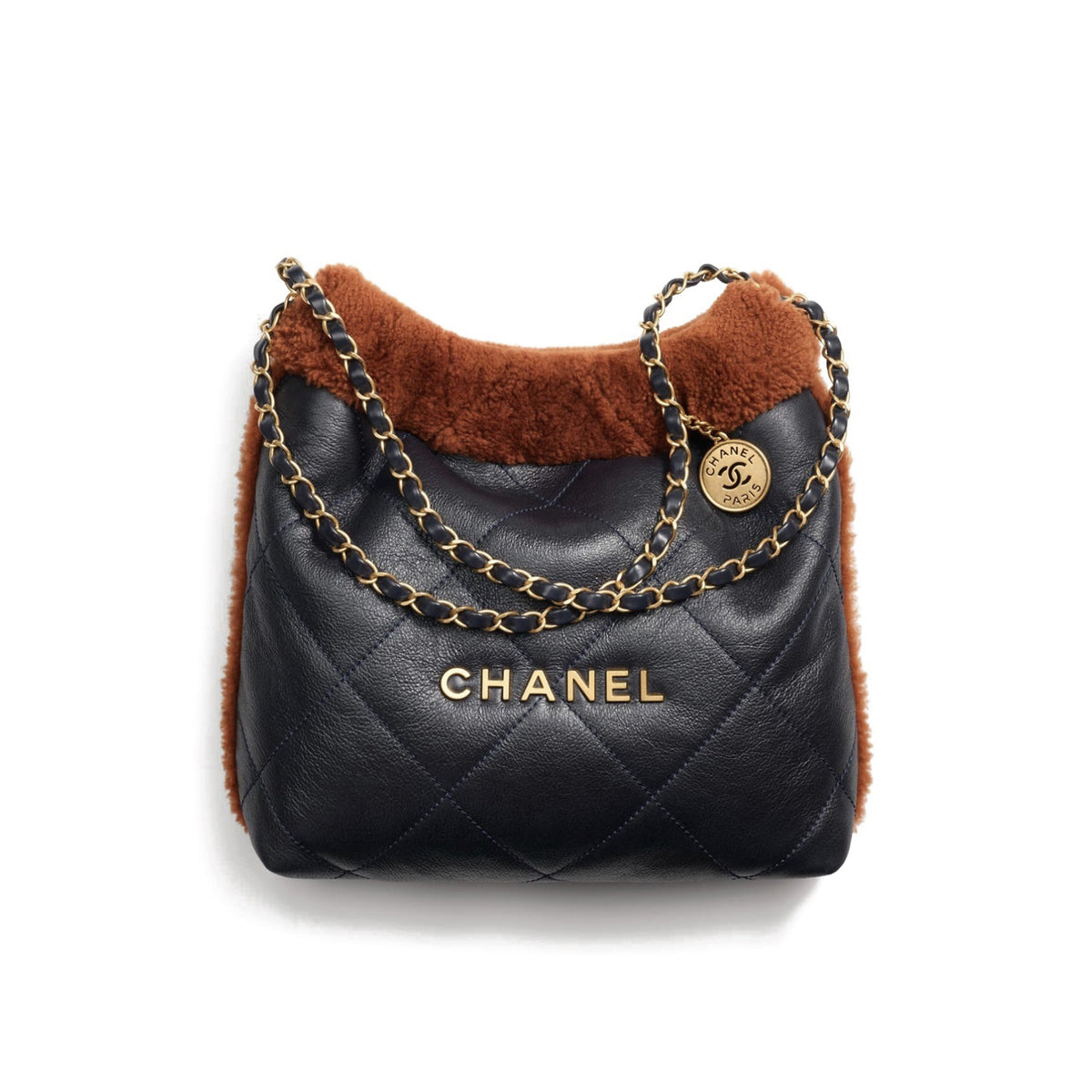 Chanel 22 Women's Gold Label Logo Wool Leather Patchwork Old Lambskin Tote Bag Tote Bag Shopping Handbag Crossbody Shoulder Bags #96891