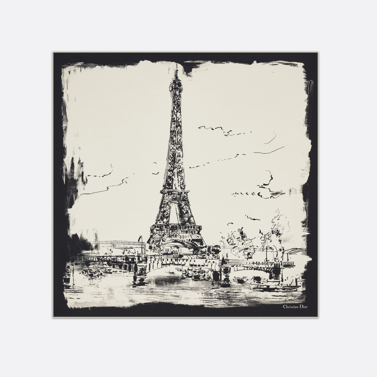 Dior Eiffel Tower Women's Printed Scarves With Color Blocking Fashionable Luxurious And Elegant Scarf Accessories Ngvp #8399