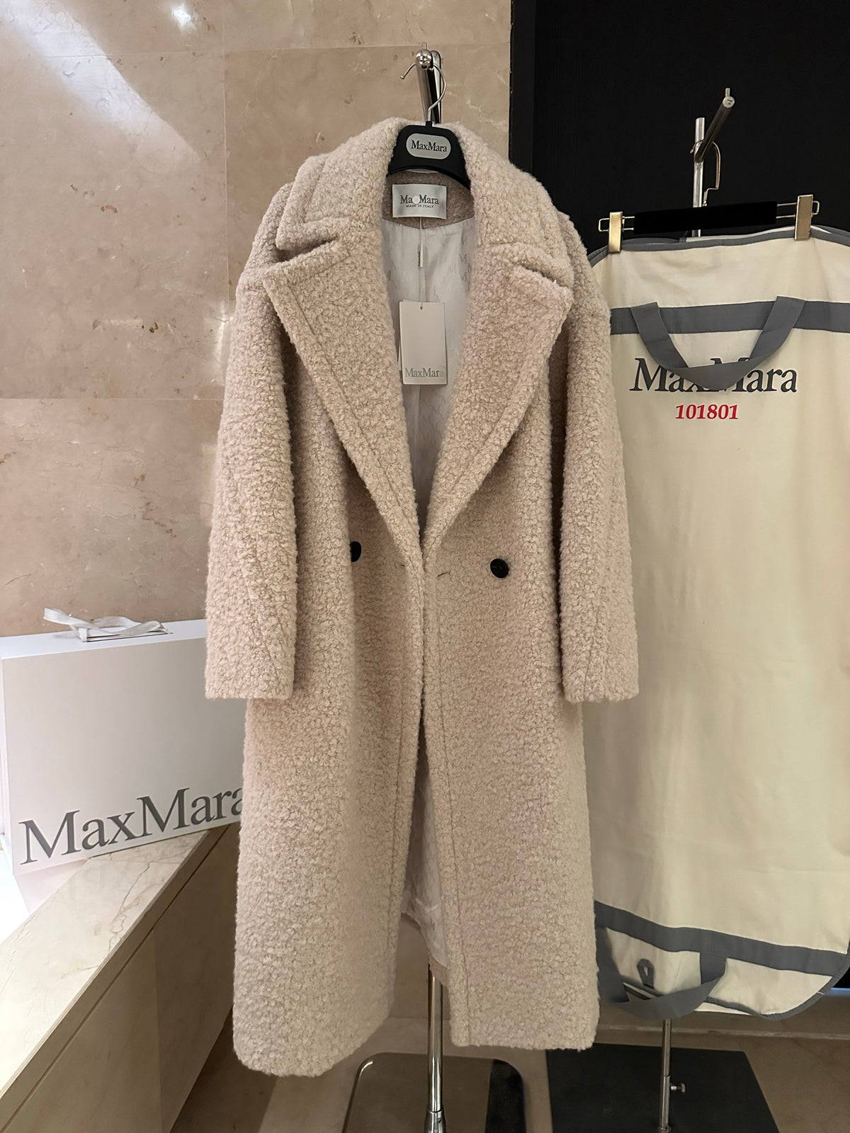 L MaxMara Women's Autumn And Winter Tie Lapel Casual Loose Solid Color Long Sleeve Coat