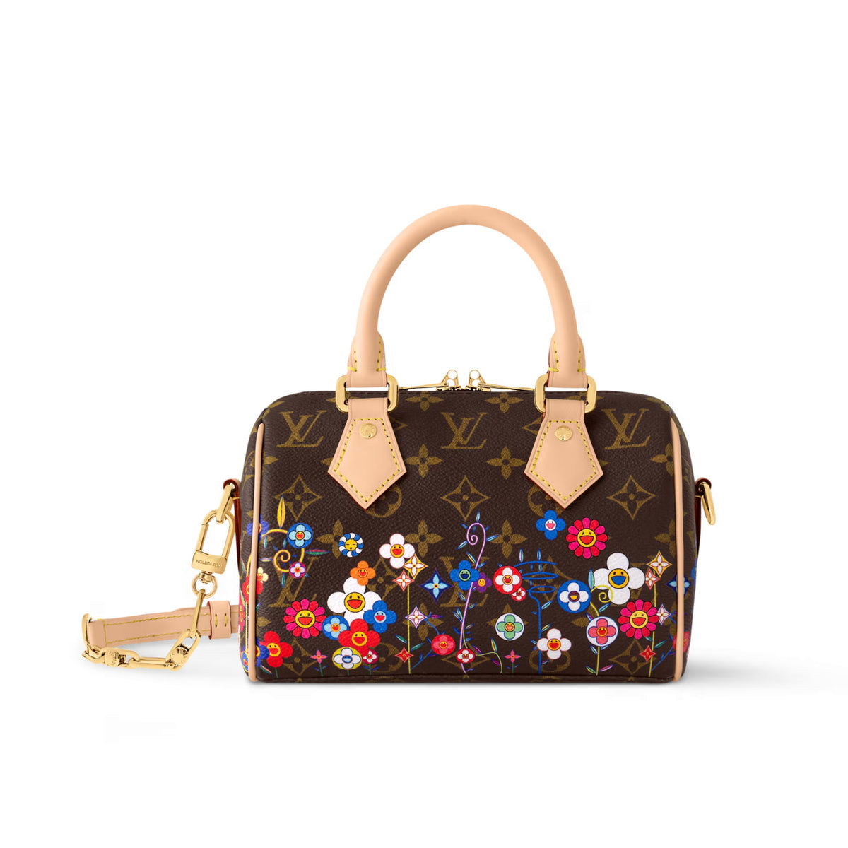 Louis Vuitton Lv X Tm Speedy Bandoulière 20 Women's Brown Letter Printed Zipper Closure Canvas Quilted Cowhide Shoulder Crossbody Tote Bag Bags #75415
