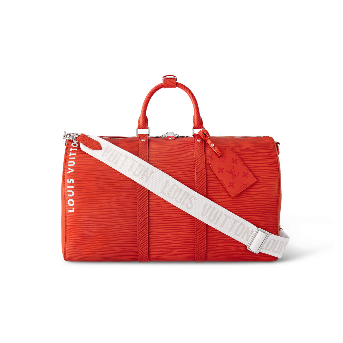 Louis Vuitton Keepall Bandouli¨¨re 50 Red Leather Tote Travel Bag #96672