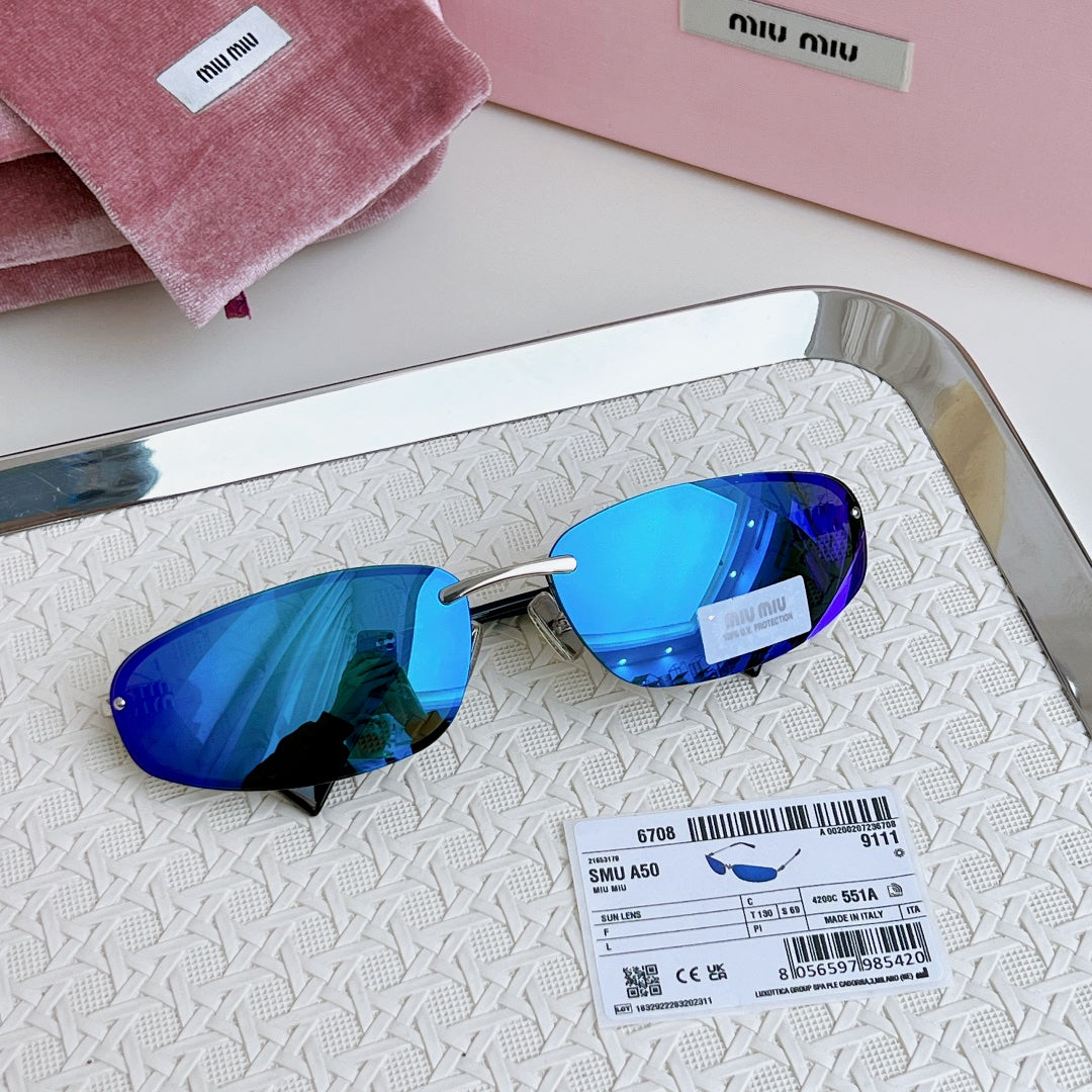 MiuMiu Nocturne Sunglasses Classic Sporty Style Gorgeous Fine Metal Frames Men's and Women's Logo Metal Glasses Accessories  #81229