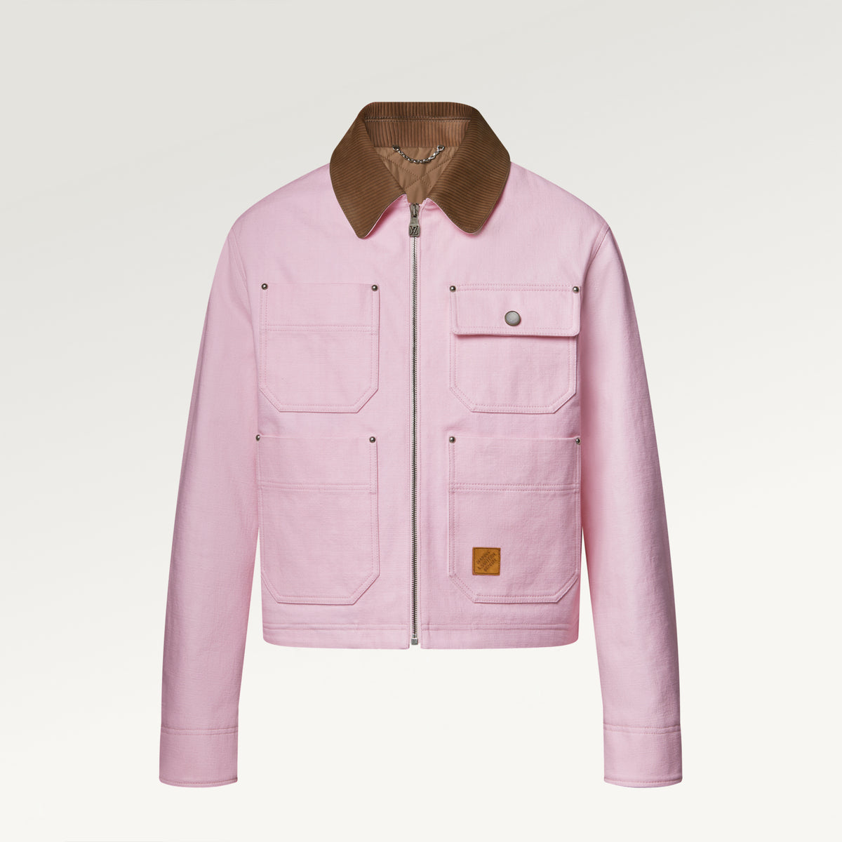 Louis Vuitton X  Men's Autumn And Winter Pink Lapel Workwear Jacket Cotton Fashion Trend Zipper Casual Long Sleeve Jacket  #81632