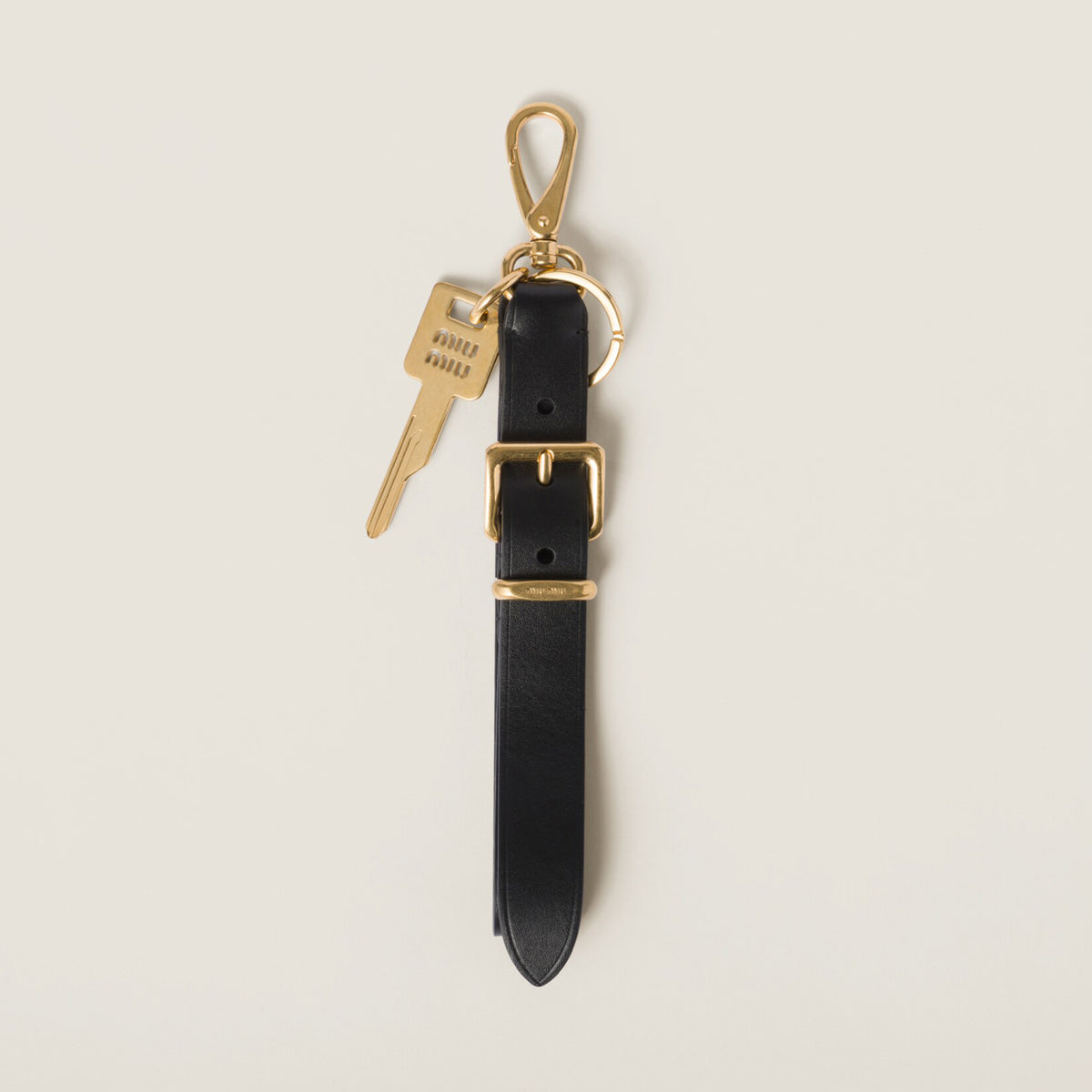 MiuMiu Women's Solid Colour Leather Keychain Bag Charm #99437