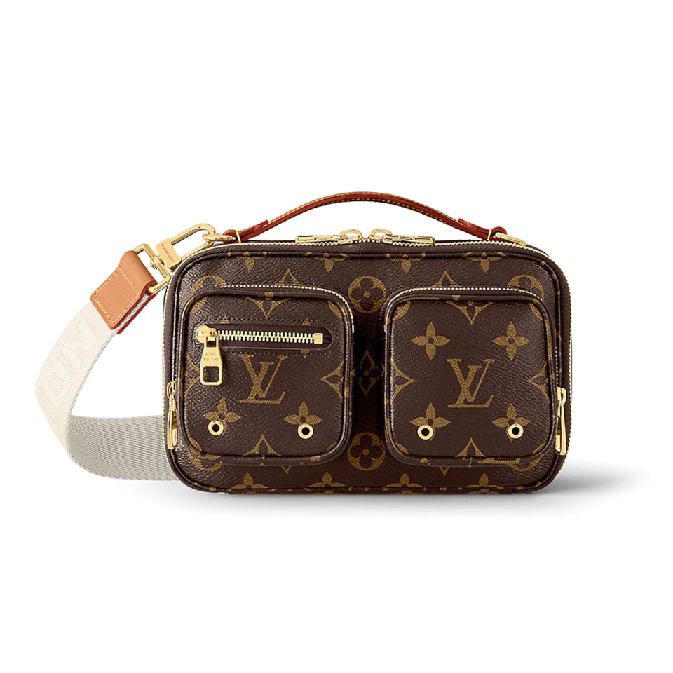 Louis Vuitton Men's and Women's Brown Old Flower Full Print Adjustable Removable Shoulder Strap Coated Canvas Spell Cowhide Camera Bag Shoulder Crossbody Bags #99932