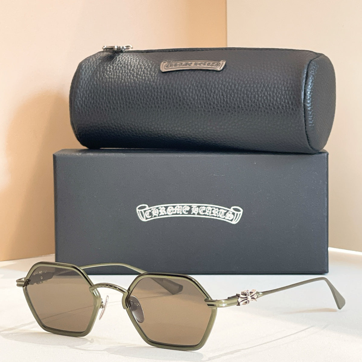Chrome Hearts Men's Women's Solid Color With Engraved Temple Design Irregular Shape Sunglasses Eyeglasses Glasses #77312