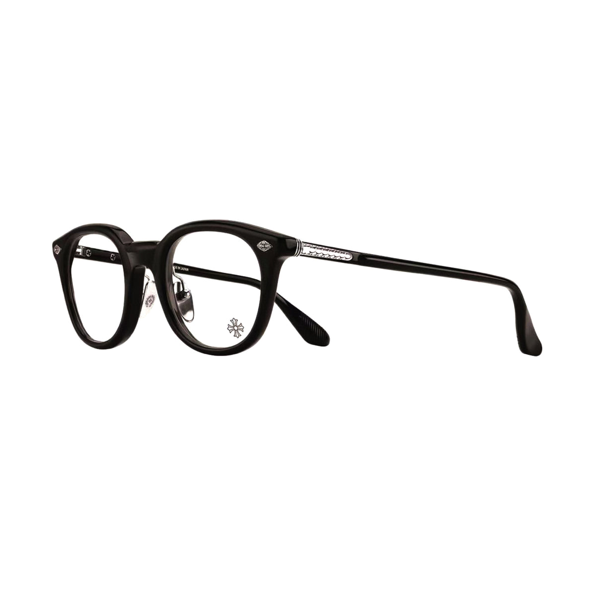 Chrome Hearts Men's and Women's Fashion Forward Round Frame Glasses With Cross Hatch Engraving Blue Light Protection And Plano Lenses Eyewear Sunglassas Accessories #78944