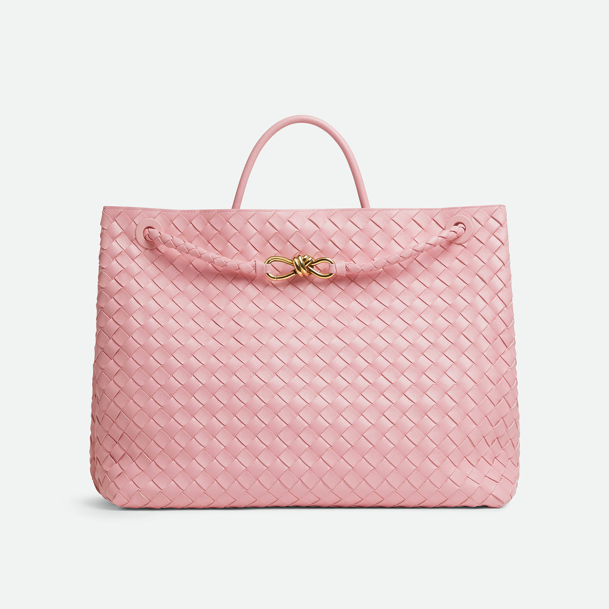 Bottega Veneta Women's Andiamo Woven Solid Color Magnetic Clasp Closure Sheepskin Tote Bag Bags #98535