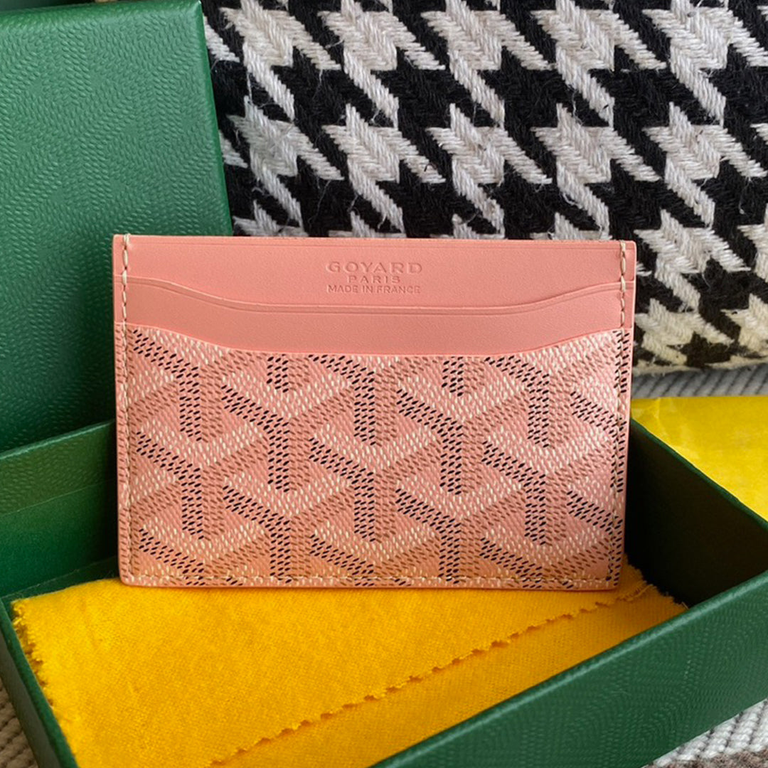 Goyard Men's And Women'S Saint-Sulpice Series Geometric Pattern Printing Color Blocking Card Holder Canvas With Calfskin Double-Sided Card Case Bags #71587