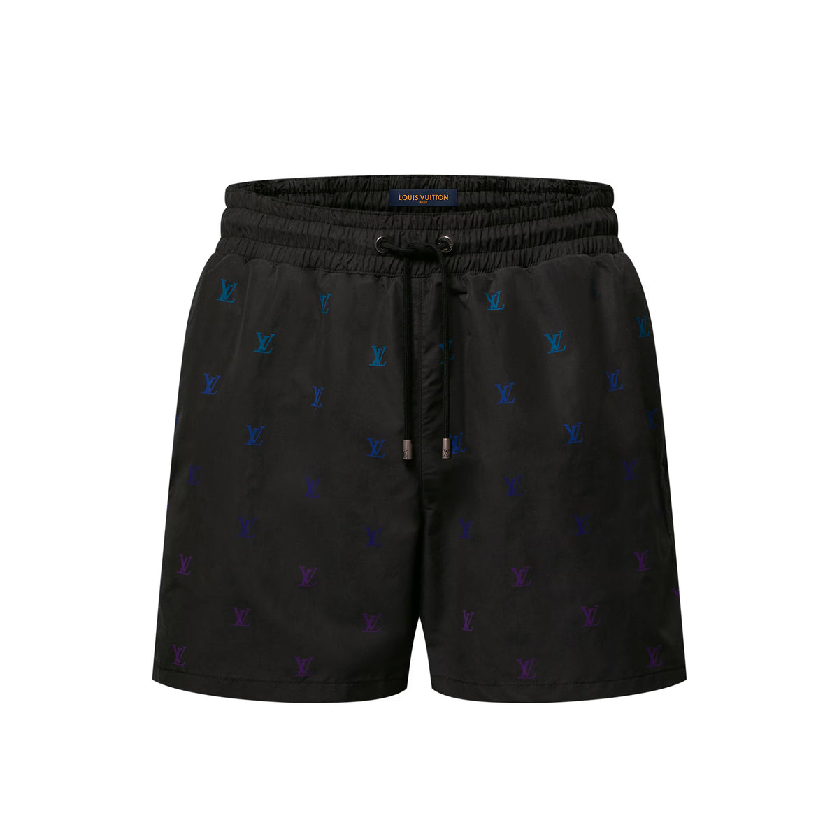 Louis Vuitton LV BLASON Men's Gradient Embroidered Logo Print Solid Color Drawstring Beach Shorts #77563