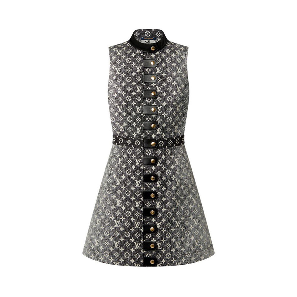 Louis Vuitton Monogram Denim Button Tab Dress #335939