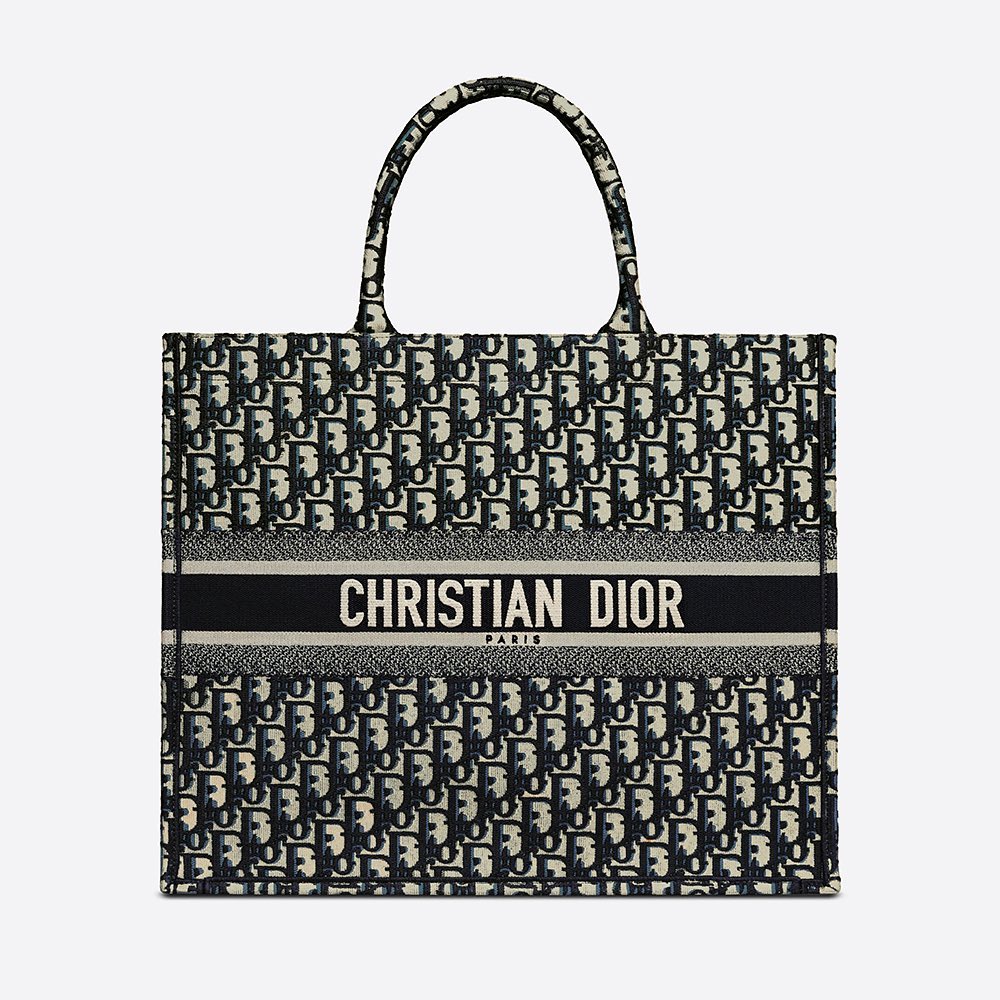 Dior Gray Oblique Embroidery Tote Bag Bags #7273