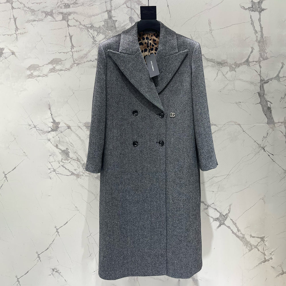 Dolce&Gabbana New Double-Breasted Long Coat Suit Shorts Suspenders #333268