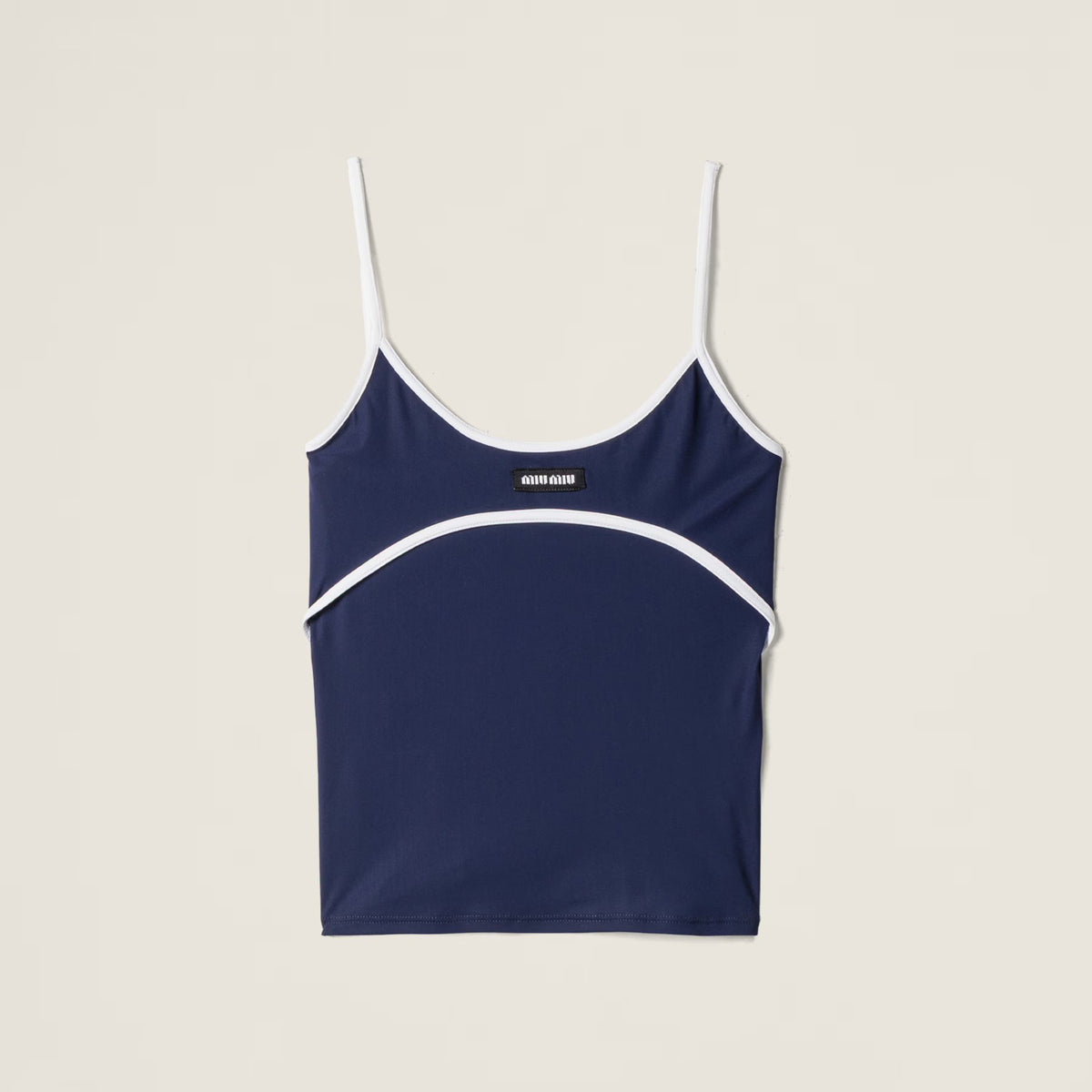 MiuMiu Women's Summer Solid Color Cotton Slim Fit Stretch Tank Top #77477