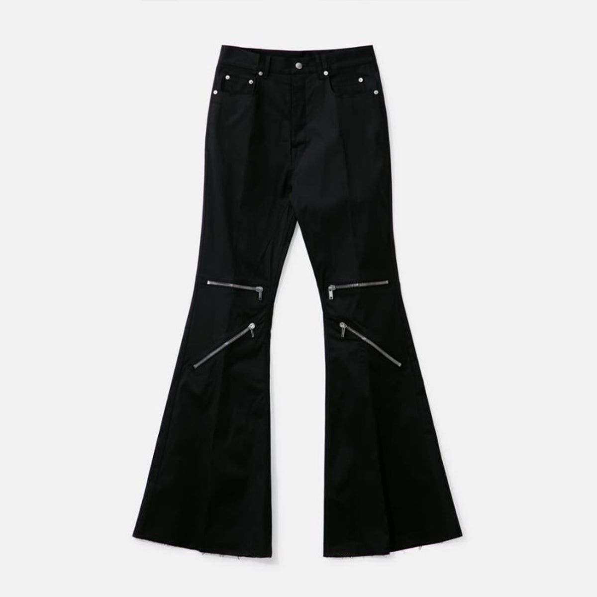 Rick Owens Men's Dark Style Trend Zipper God Pants Skinny Leg Long Flared Trousers Trendy High Street Men's Clothing Ngvp #1994