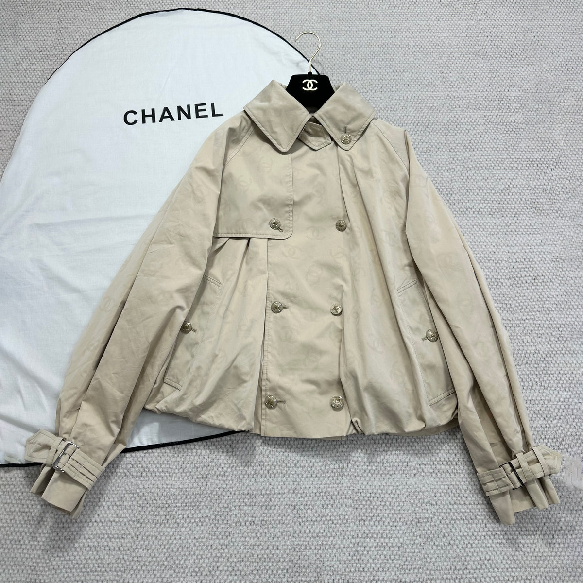 Chanel Women's Spring/Fall Fashion Casual Lapel Double Breasted Printed Short Trench Coat Jacket #78777