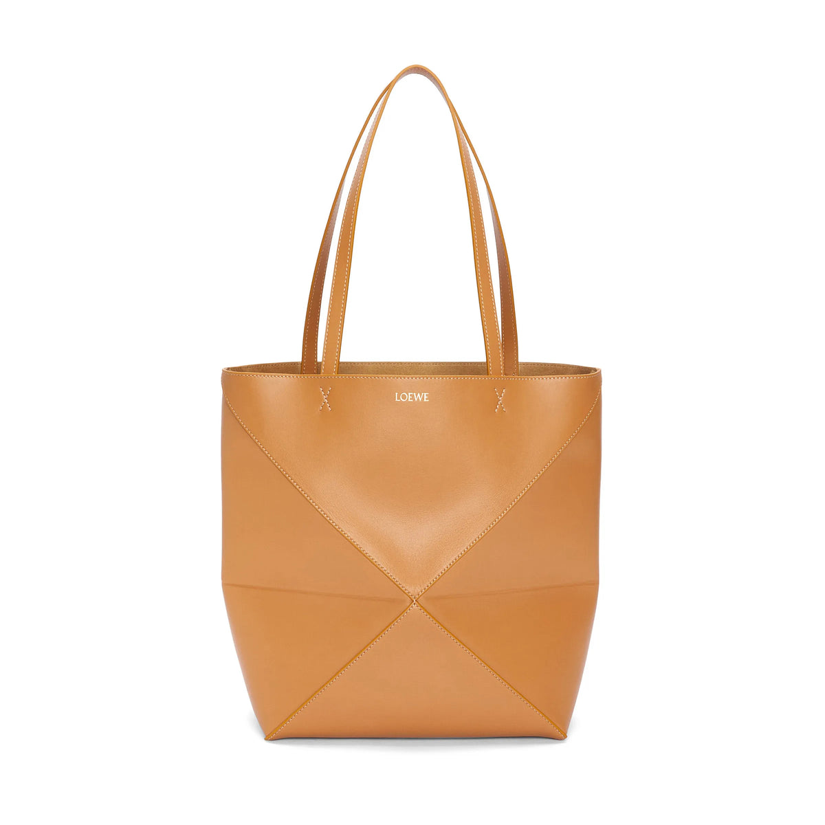 Loewe Puzzle Fold Women's Solid Embossed Logo Folding Glossy Tote In Shiny Calfskin Shopping Handbag Bag Bags #98198