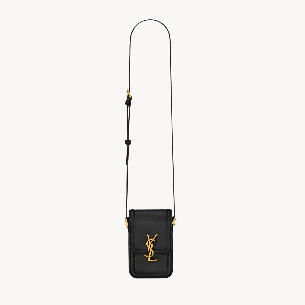 SAINT LAURENT SOLFERINO Mini Bag Women's Fashion Classic Black Leather Crossbody Bag with Gold Buckle and Adjustable Strap Bags 753963BWR0W1000 #78744
