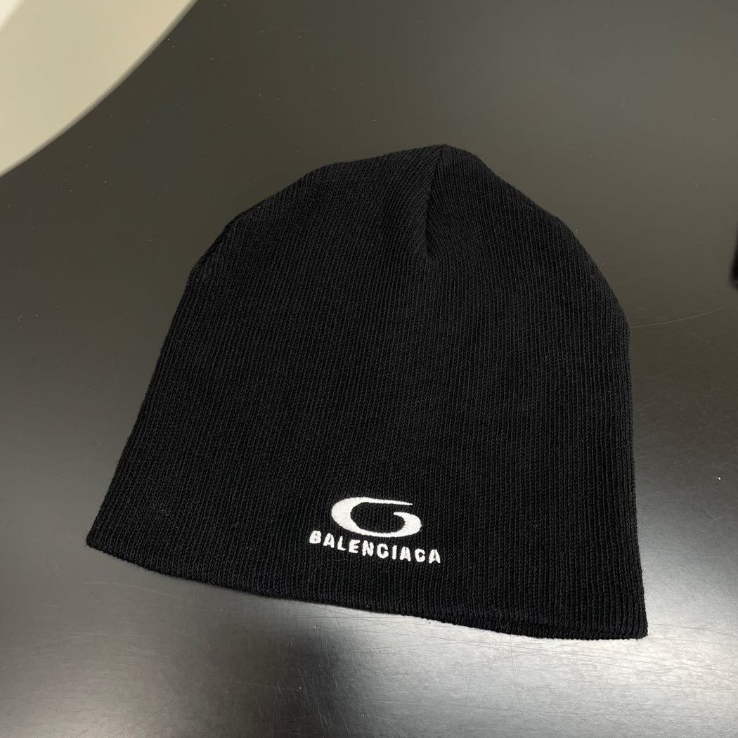 Balenciaga Men's And Women's Fall And Winter Logo Letter Printing Ribbed Knit Cotton Fleece Hat Cap #74853