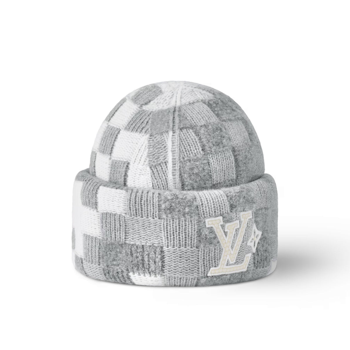 Louis Vuitton Men's and Women's Logo Embroidered Gray Sheep Wool Pom Pom Hat Cap Scarf #73793