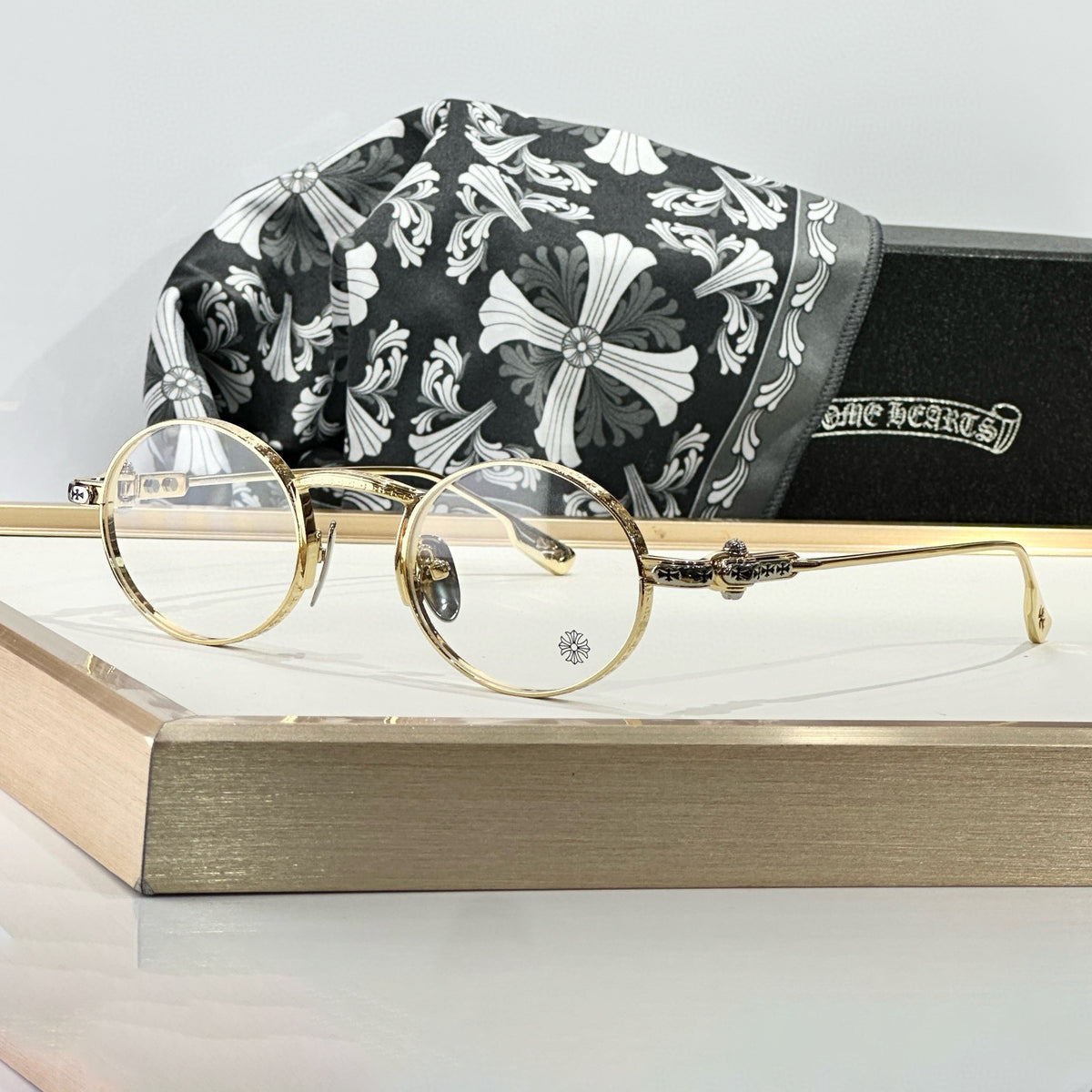 Chrome Hearts  Men's and Women's Fashion Trends Round Frame Clear Glasses Eyewear  Sunglassas Accessories #78851