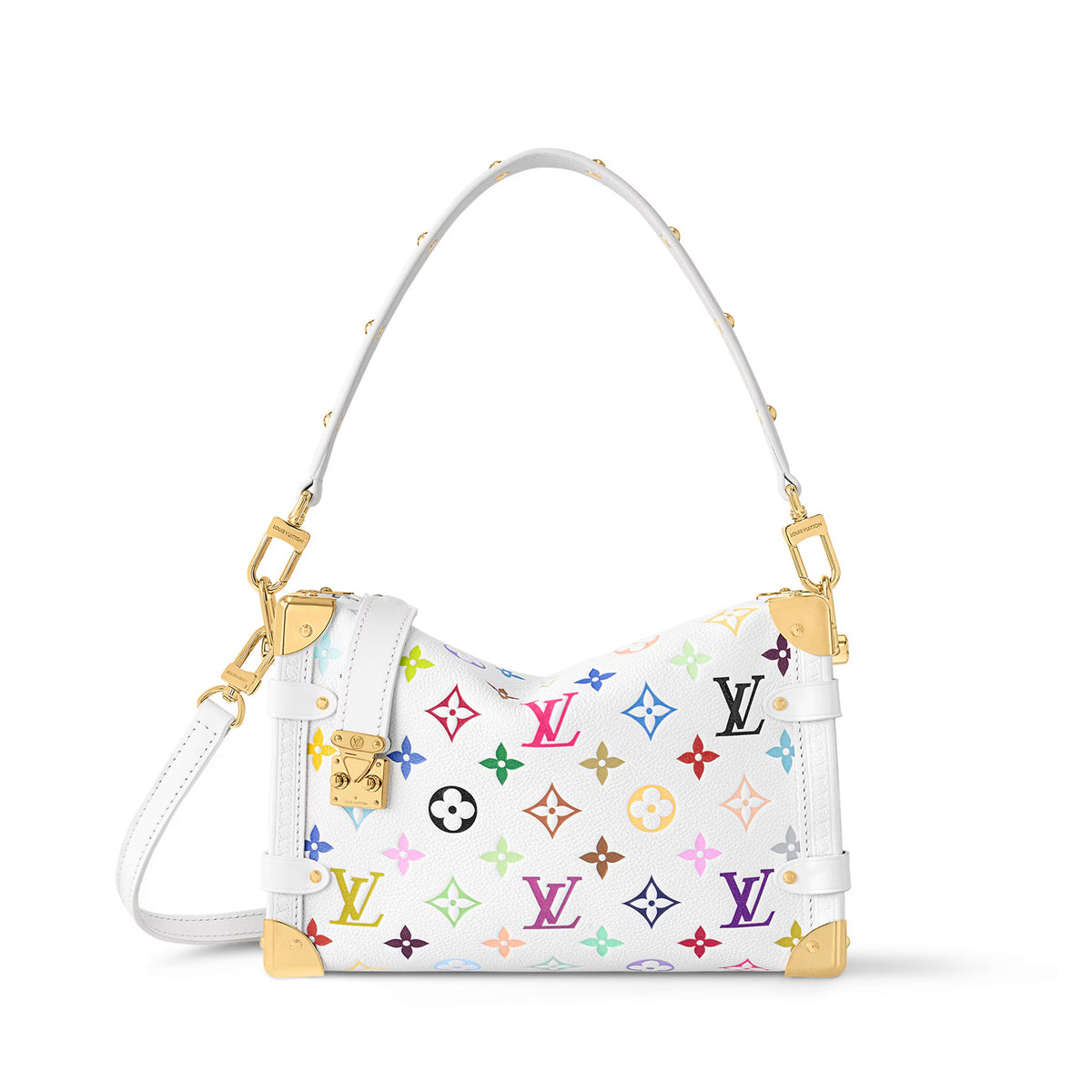 Louis Vuitton LV X TM Side Trunk Women's Detachable Adjustable Shoulder Strap Colorful Logo Printed Cowhide Leather Single Shoulder Slanting Handbag Bag Bags #74988