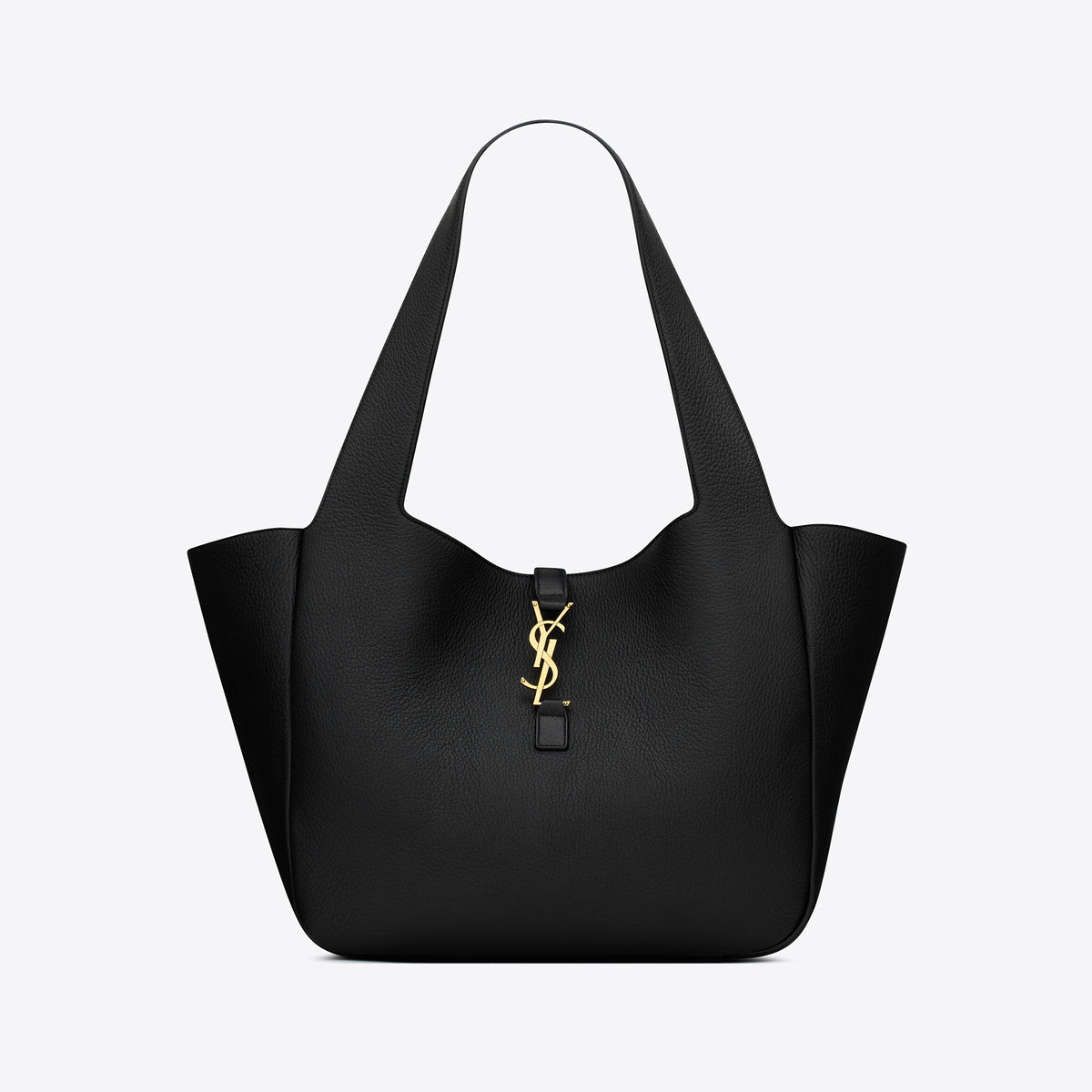 SAINT LAURENT Women's Oversized Space Black Bea Hobo Tote In Grained Leather Handbag #96957