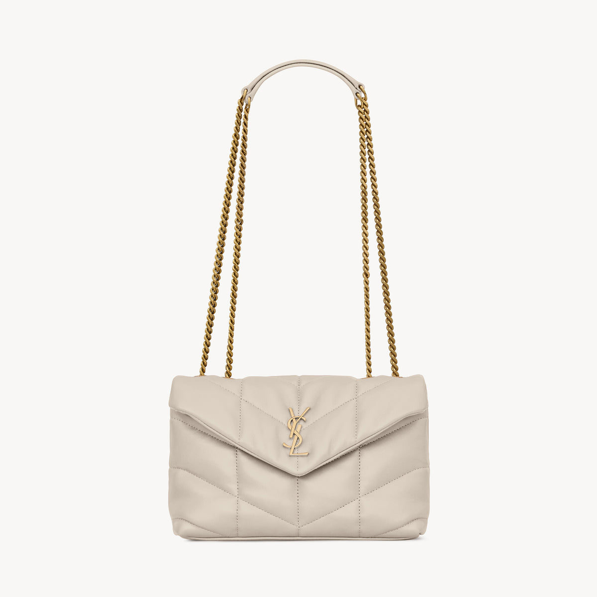 SAINT LAURENT LOULOU PUFFER Women's Solid Color Letter Metal Logo Chain Shoulder Strap Lambskin Handheld Crossbody Shoulder Bag Bags #72735