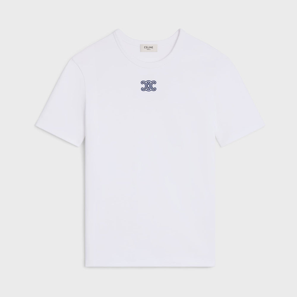 Celine Triomphe T-shirt in Ribbed Cotton Jersey #377456