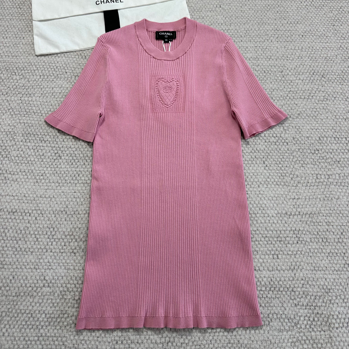 Chanel Women's Summer Fashion Casual Crew Neck Pullover Combed Cotton Yarn Solid Color Knit Short Sleeve T-Shirt #78781