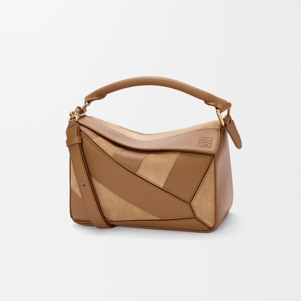 LOEWE Small Puzzle bag in classic calfskin suede Brown #335950