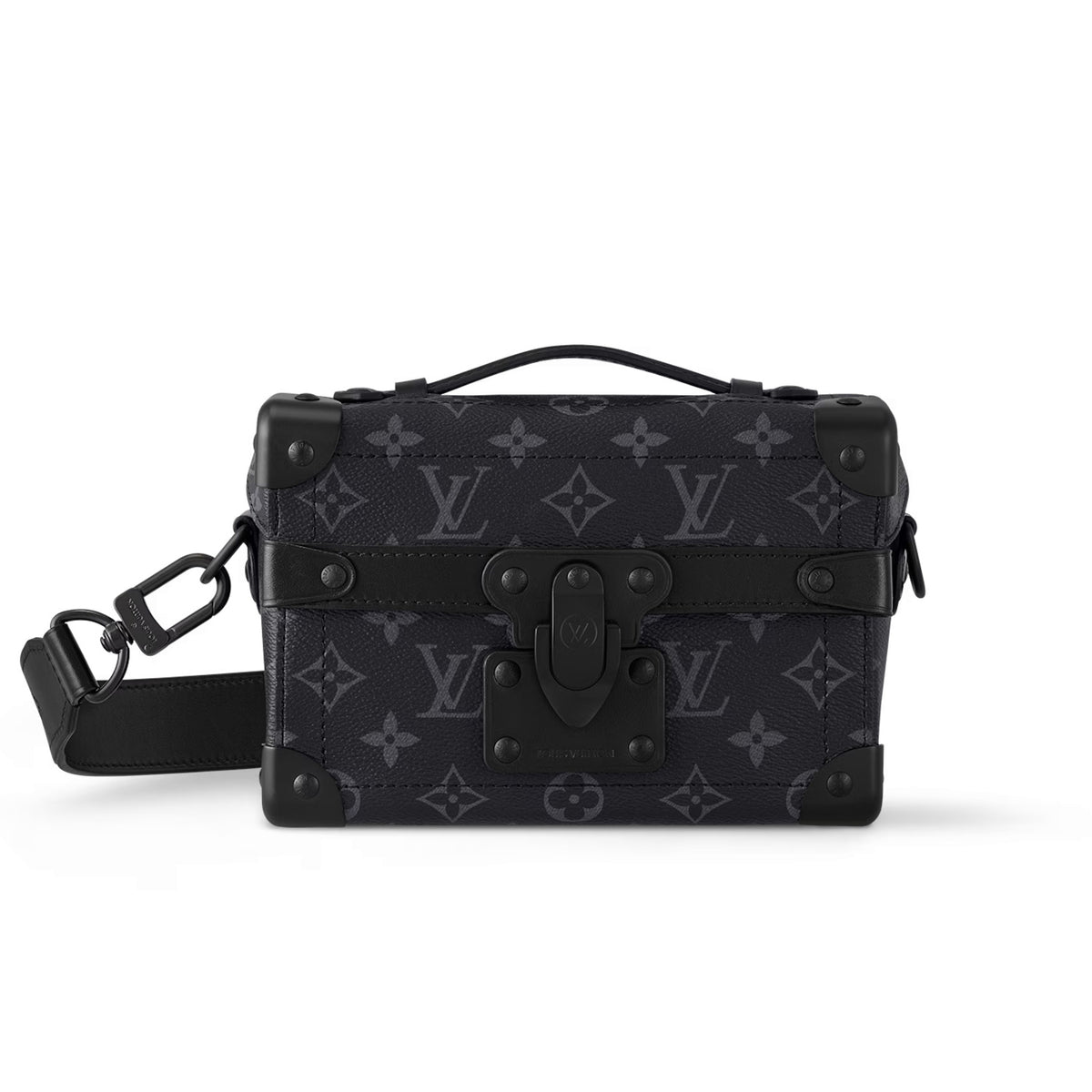 Louis Vuitton SOUL TRUNK Men's Black Removable Adjustable Shoulder Strap Letter Printed Coated Canvas Quilted Cowhide Messenger Bag Single Shoulder Crossbody Handbag Bags #72744