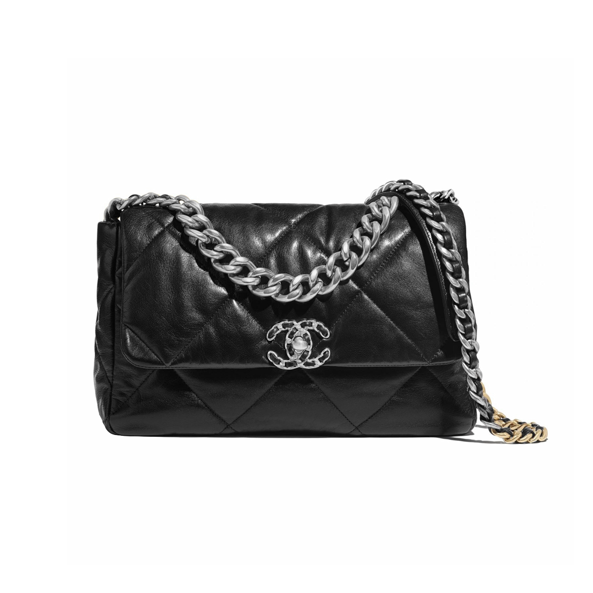 Chanel  Leather Chain Crossbody Bag #57733