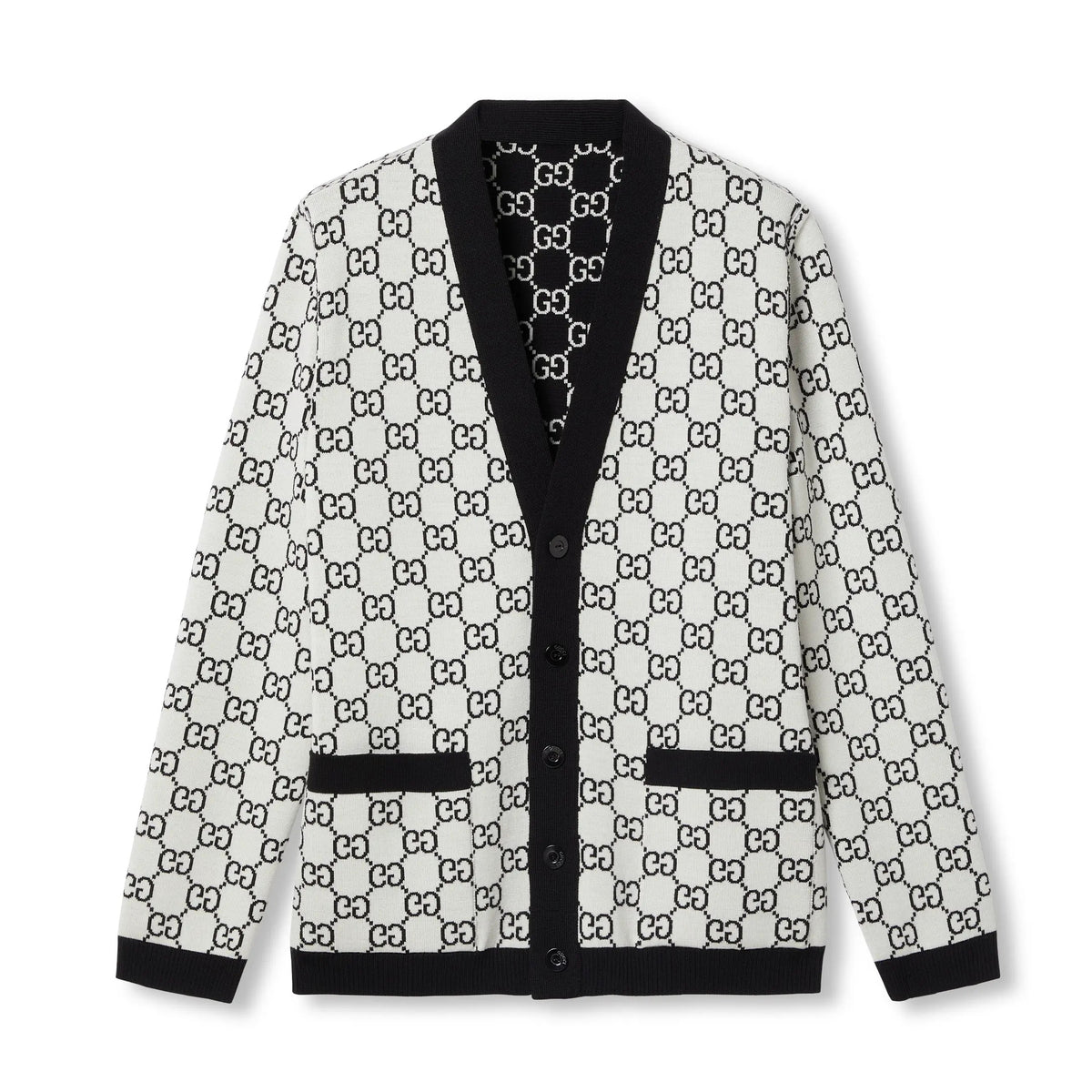 Gucci Women's Spring And Fall Reversible V-neck Single Breasted Drop Shoulder Long Sleeved Knit Cardigan Jacket #74891