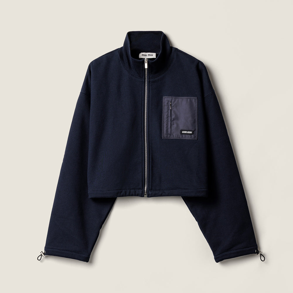 MiuMiu Navy Zippered Fleece Jacket #377463