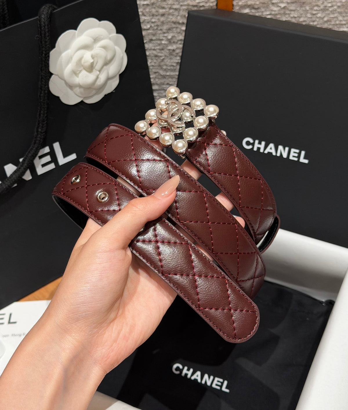 Chanel CC Leather Belt Metal Cowhide 30mm#390634
