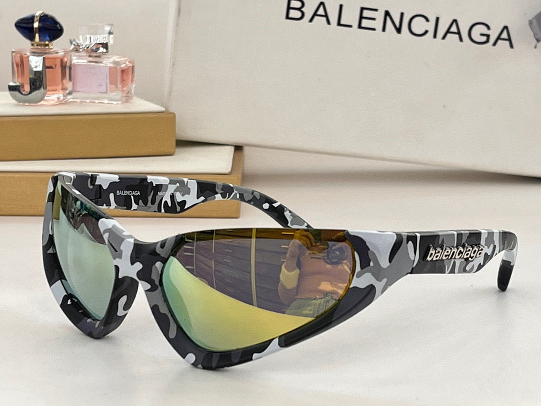 Balenciaga Cat Eye Plate Sunglasses Camouflage Print Eyewear Glasses #96976
