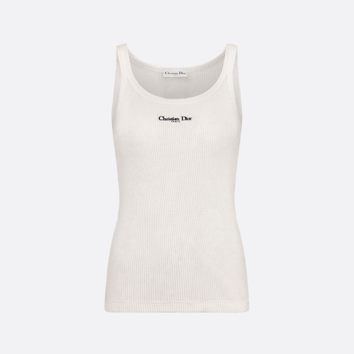 DIOR Women's Summer Solid Color Embroidered Bee Print Round Neck Tank Top #77174