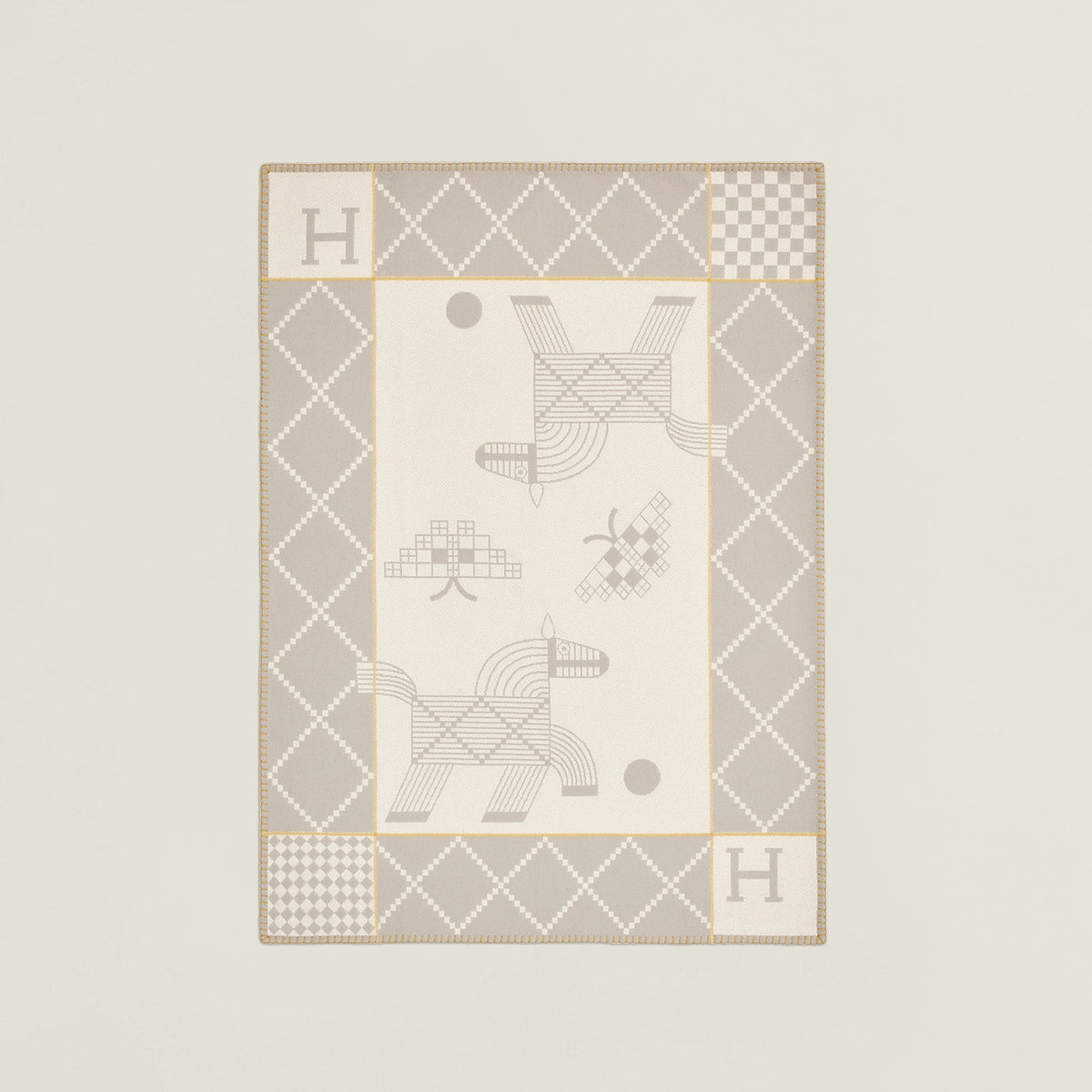 Hermes Avalon Animaux Nattes Solid Colour Patterned Printed Wool Blanket Furniture Decor Furniture Accessories #76927