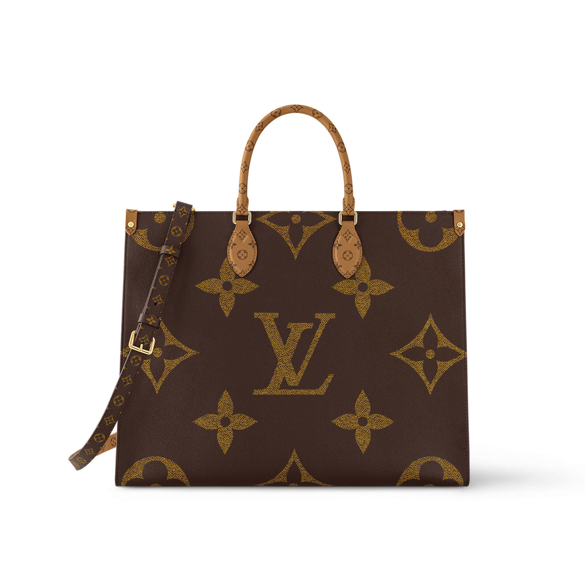 Louis Vuitton OnTheGo Voyage Women's Brown Old Flower Full Printing Removable Adjustable Shoulder Strap Coated Canvas Splicing Cowhide Tote Bag Shopping Bags Shoulder Crossbody Handbags #99798